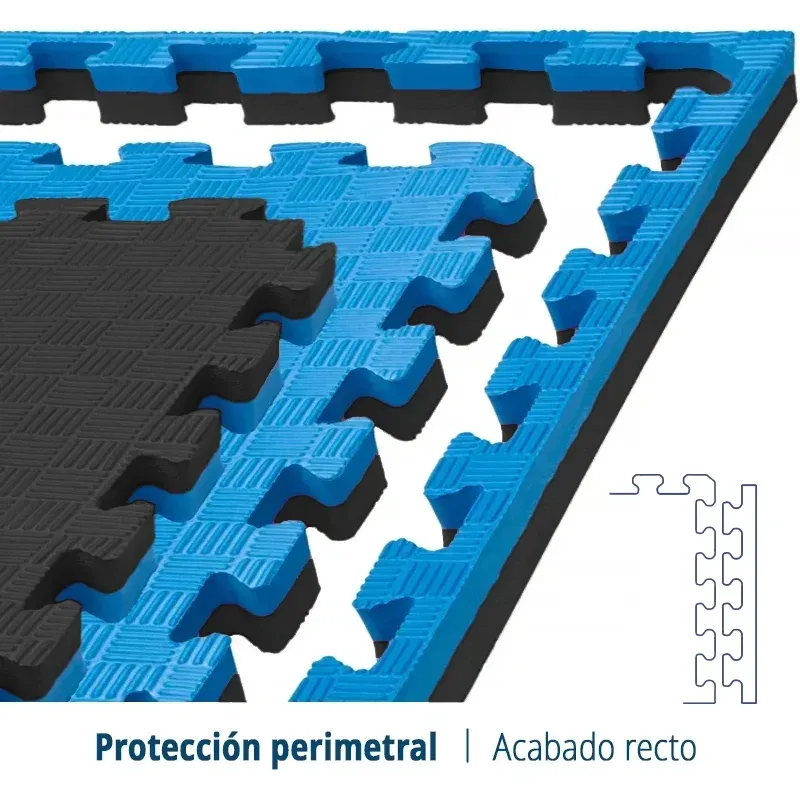 Tatami Etileno Acetato de Vinílo de Alta Densidad Tatami Negro Azul|1x1| 40mm